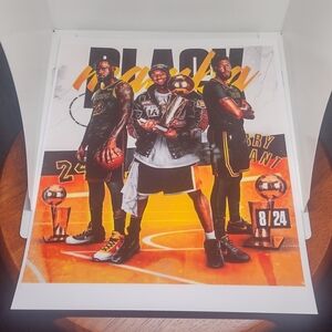 BLACKMAMBA LAKERS NBA CHAMPIONSHIP STARS KOBE, LEBRON,DAVIS 8.5x11 GLOSSY POSTER